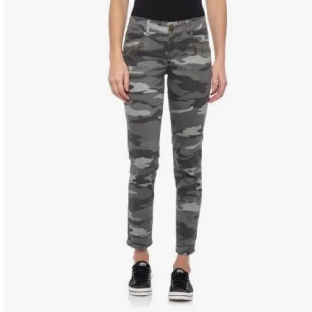 Democracy Freedom Ab Technology Gray Grunge Y2K Camo Ankle Denim Jeans Size 12